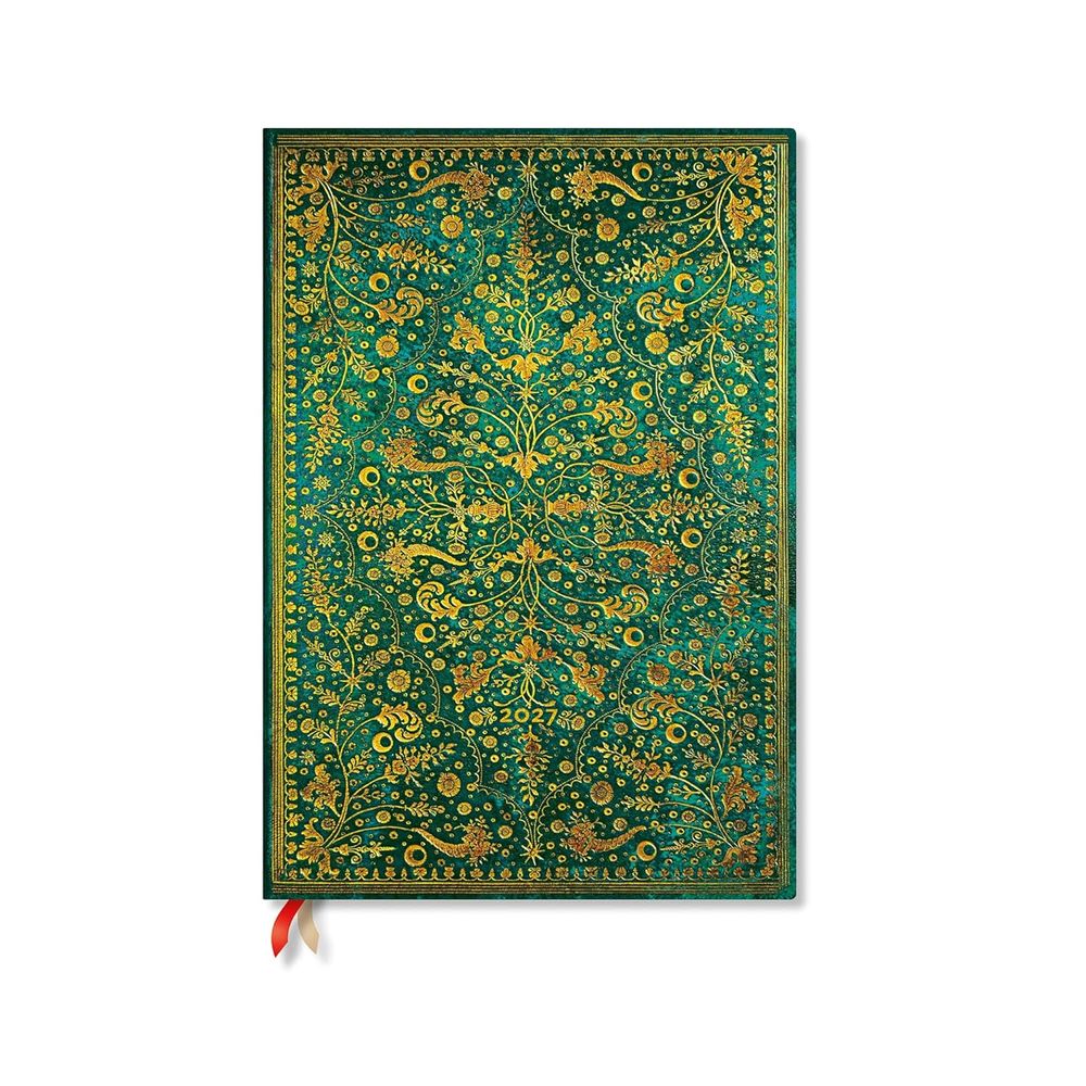 2027 Emerald Flower (Nature’s Grace) Grande 12-Month Hardcover Dayplanner (Elastic Band Closure) Vertical by Paperblanks - ISBN: 9780349719832