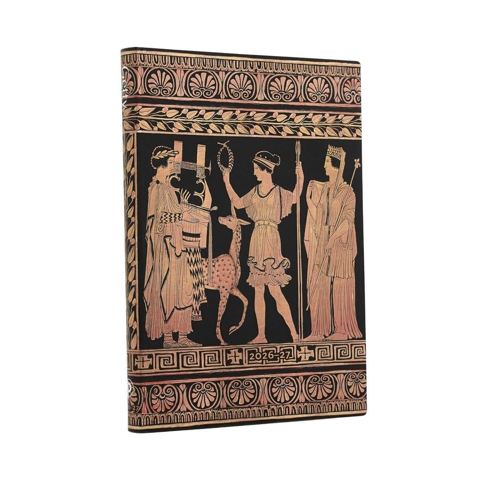 2027 Gathering of Deities (Ancient Greek Pottery) Midi 18-Month Softcover Dayplanner (Elastic Band Closure) Horizontal by Paperblanks - ISBN: 9780349719863