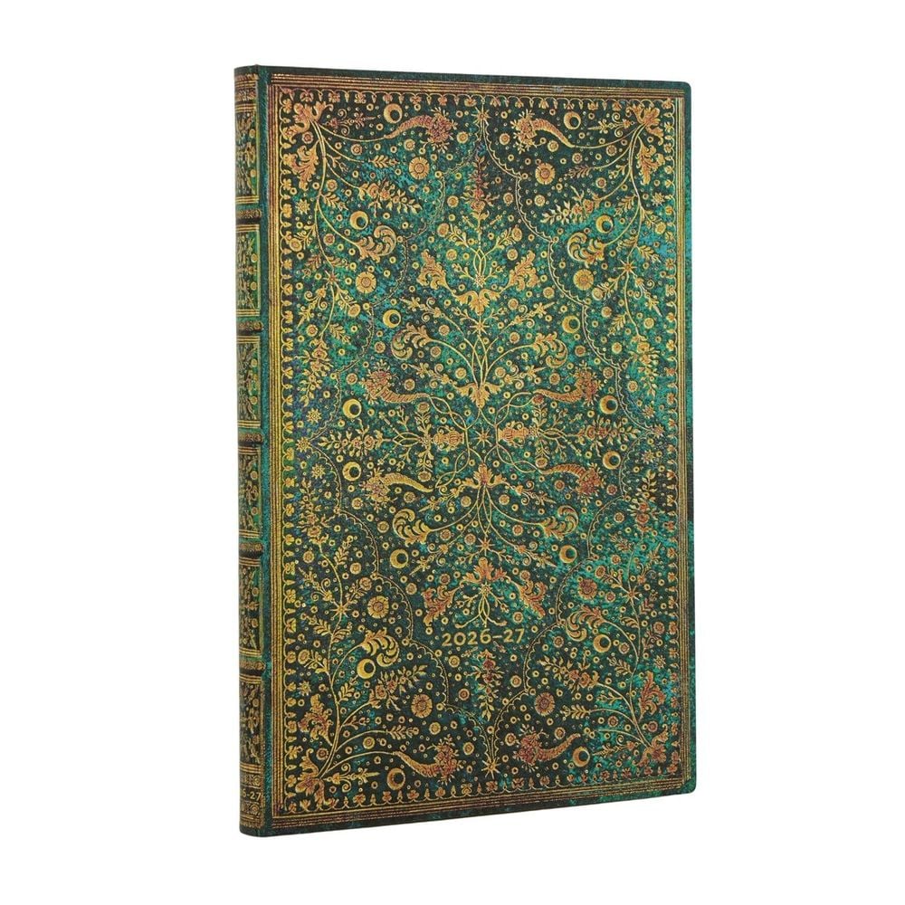 2027 Emerald Flower (Nature’s Grace) Maxi 18-Month Softcover Dayplanner (Elastic Band Closure) Vertical by Paperblanks - ISBN: 9780349719894
