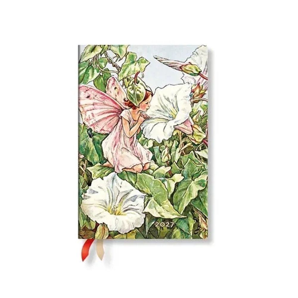2027 Bindweed Fairy (Flower Fairies) Mini 12-Month Softcover Dayplanner (Elastic Band Closure) Horizontal by Paperblanks - ISBN: 9780349719924