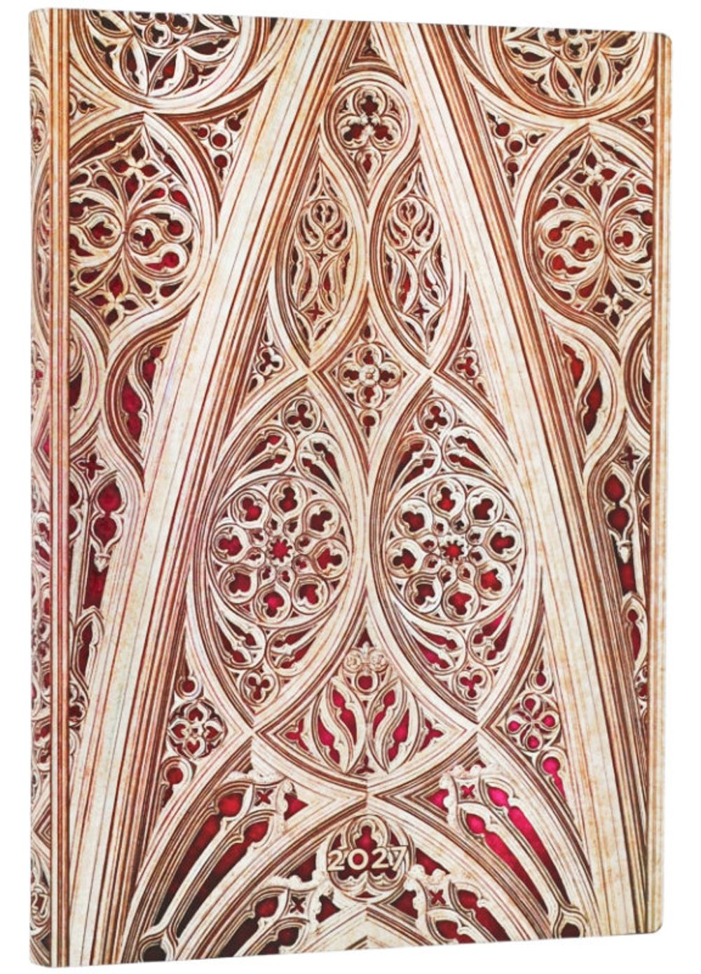 2027 Vault of the Milan Cathedral (Burgundy) (Duomo di Milano) Midi 12-Month Softcover Dayplanner (Elastic Band Closure) Horizontal by Paperblanks - ISBN: 9780349720036