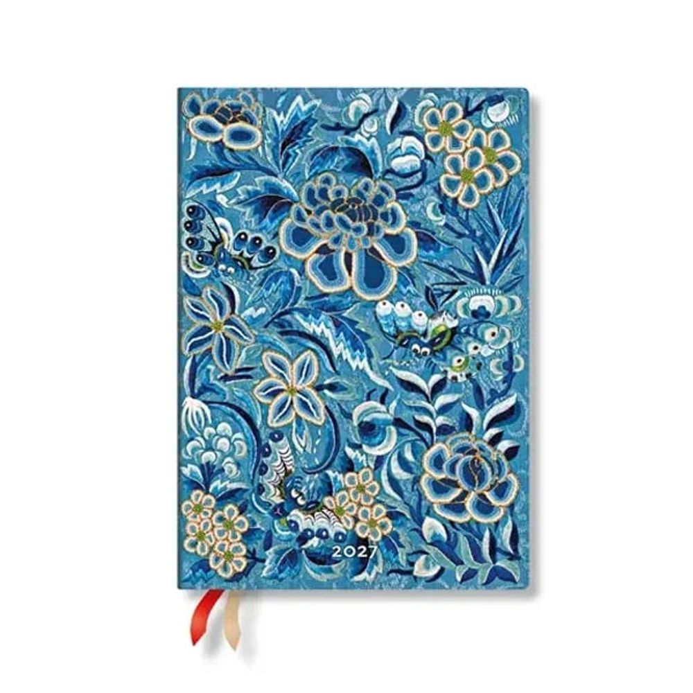 2027 Blue Willow (Celebrate Hanfu) Midi 12-Month Softcover Dayplanner (Elastic Band Closure) Vertical by Paperblanks - ISBN: 9780349720050