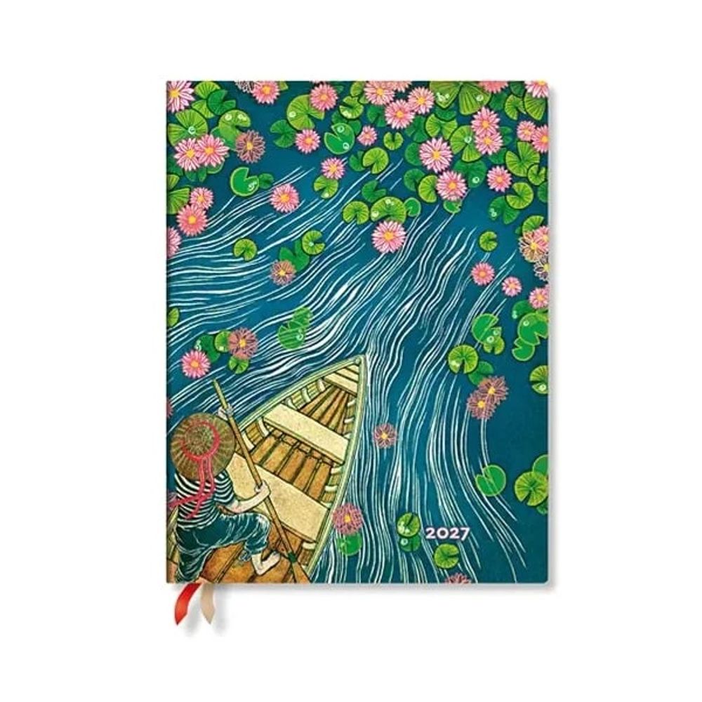 2027 Lotus River (Living with Yuko) Ultra 12-Month Softcover Dayplanner (Elastic Band Closure) Vertical by Paperblanks - ISBN: 9780349720173