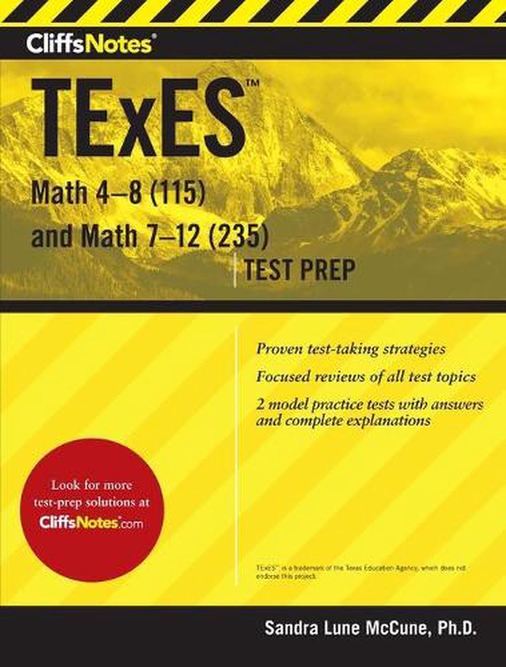 Cliffsnotes TExES Math 4-8 (115) and Math 7-12 (235), 9780358129981