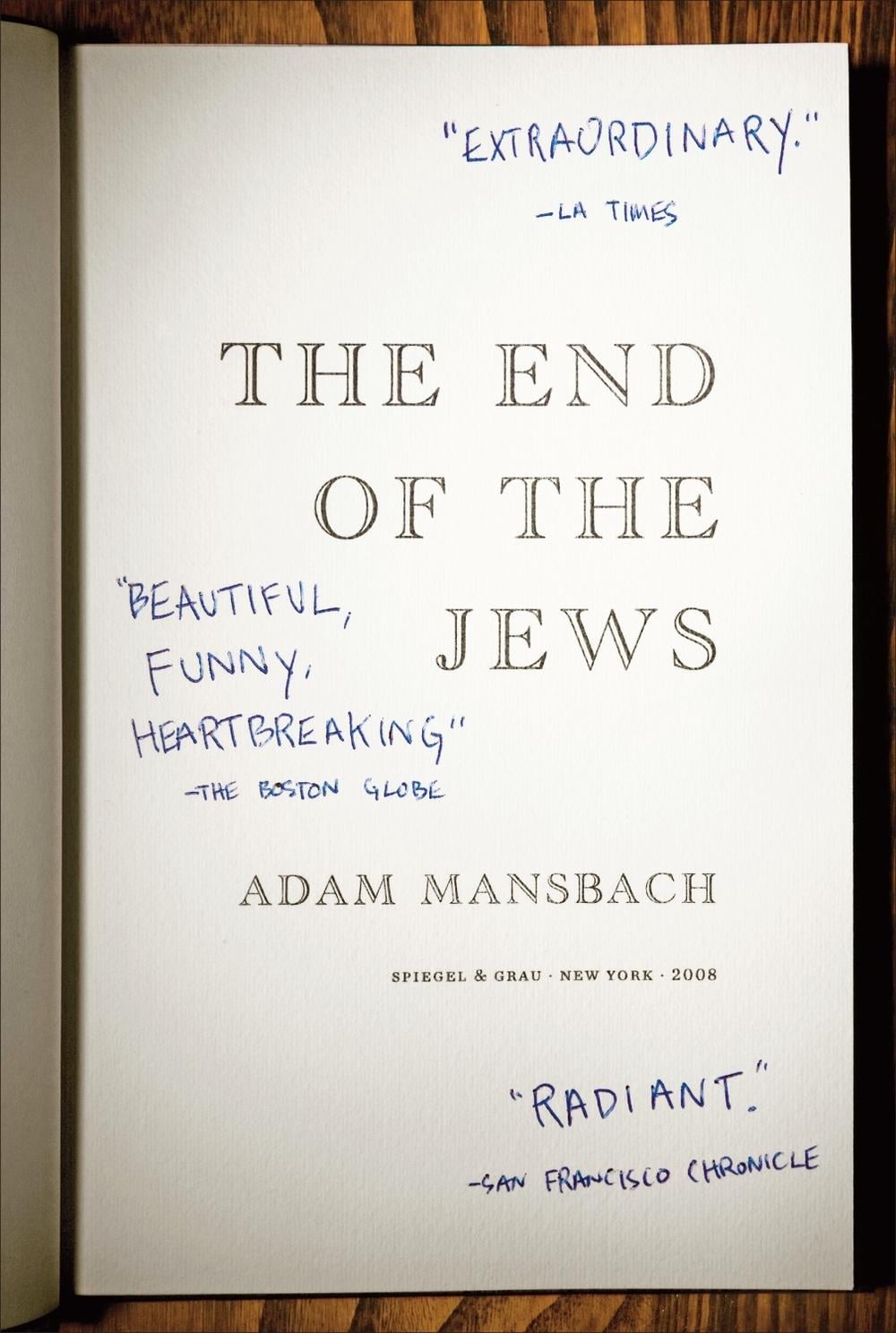 The End of the Jews by Adam Mansbach - ISBN: 9780385520423