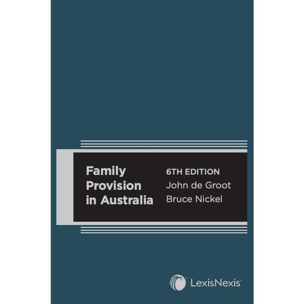 Family Provision in Australia, 9780409352399