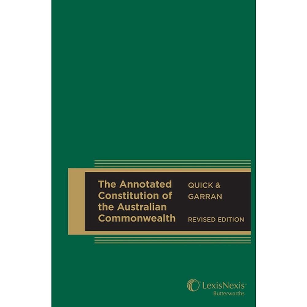 The Annotated Constitution of the Australian Commonwealth, 9780409353945