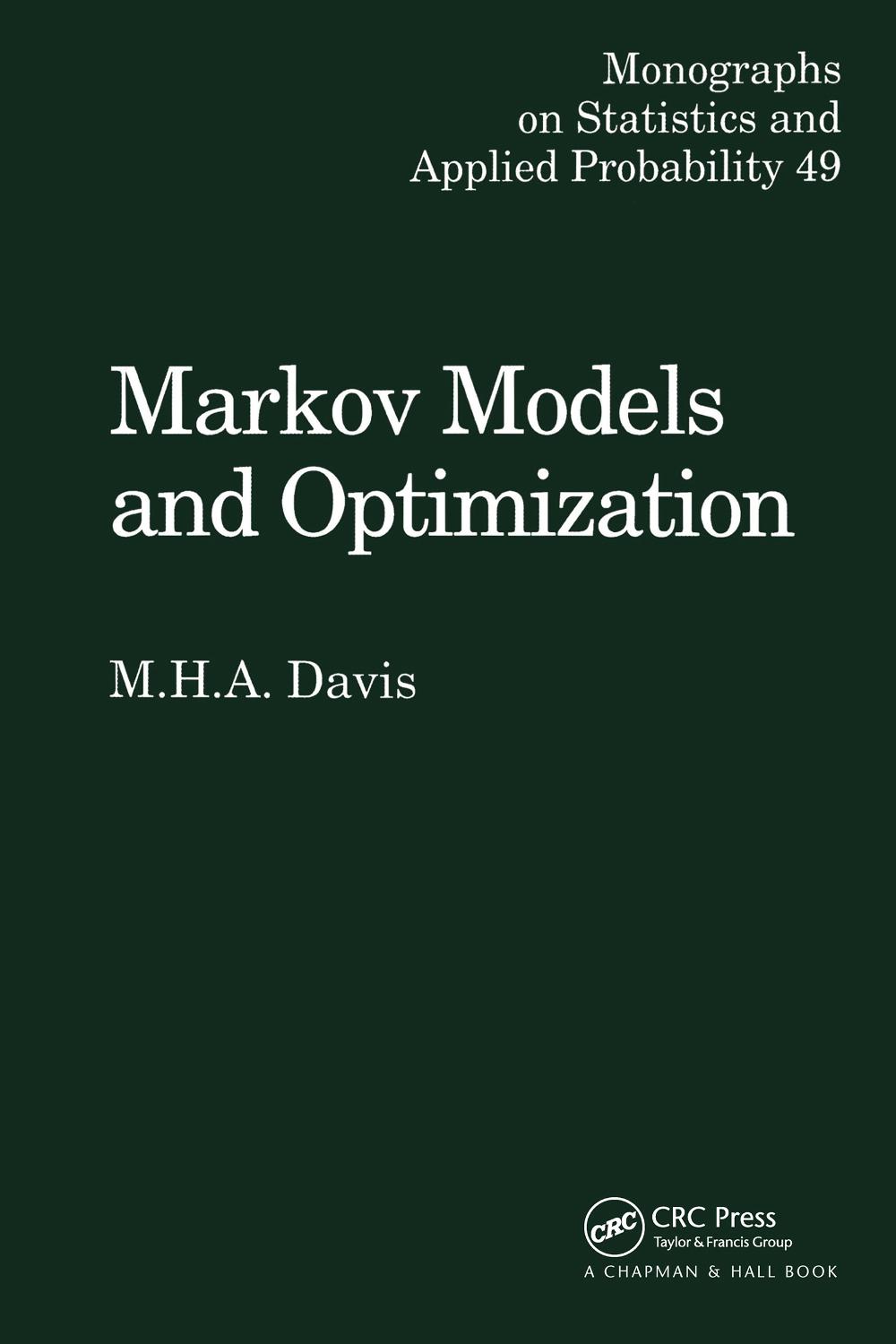 Markov Models & Optimization, 9780412314100