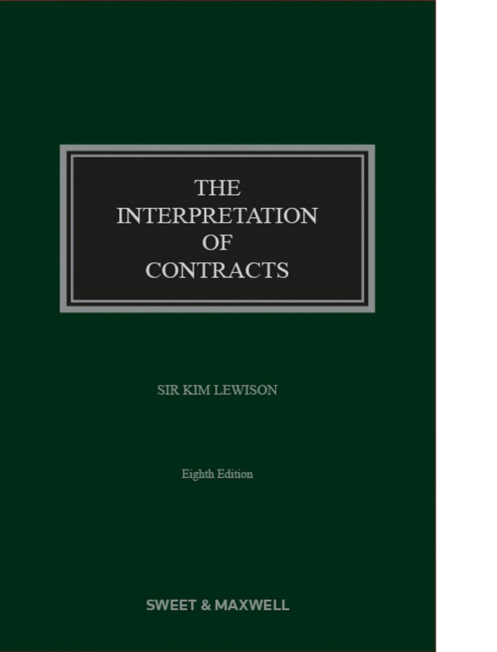The Interpretation of Contracts, 8th Edition, 9780414118515