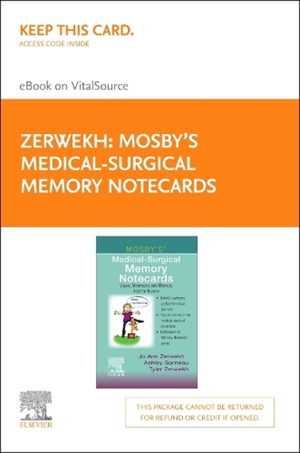 Mosby'S Medical-Surgical Memory Notecards - Elsevier E-Book on Vitalsource (Retail Access Card): Visual, Mnemonic and Me by Zerwekh - ISBN: 9780443264368