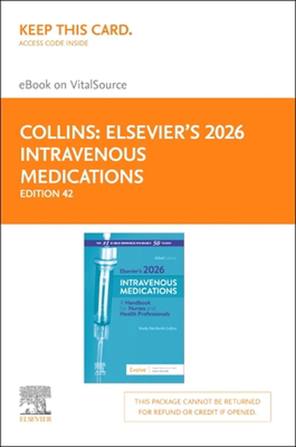 Elsevier 2026 Intravenous Medications -Elsevier E-Book on       Vitalsource (Retail Access Card), 9780443269622