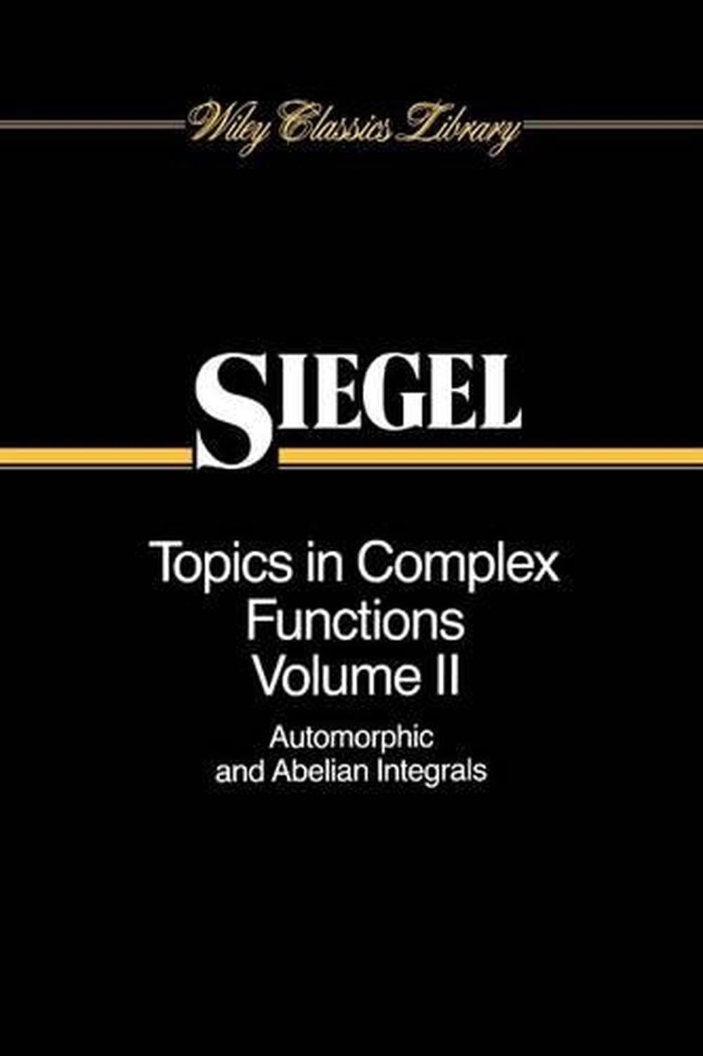 Topics in Complex Function Theory, Volume 2, New edition Edition, 9780471608431
