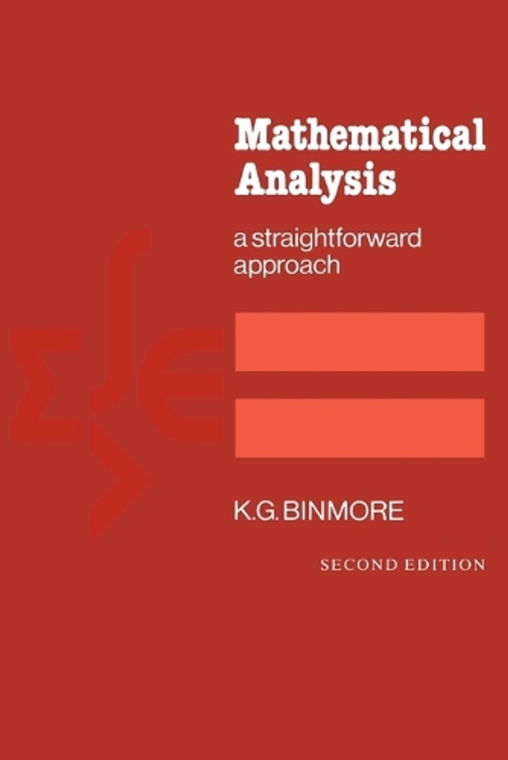 Mathematical Analysis by K.G. Binmore - ISBN: 9780521288828