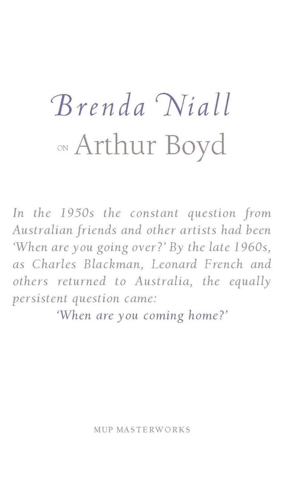 Brenda Niall on Arthur Boyd by Brenda Niall - ISBN: 9780522851946
