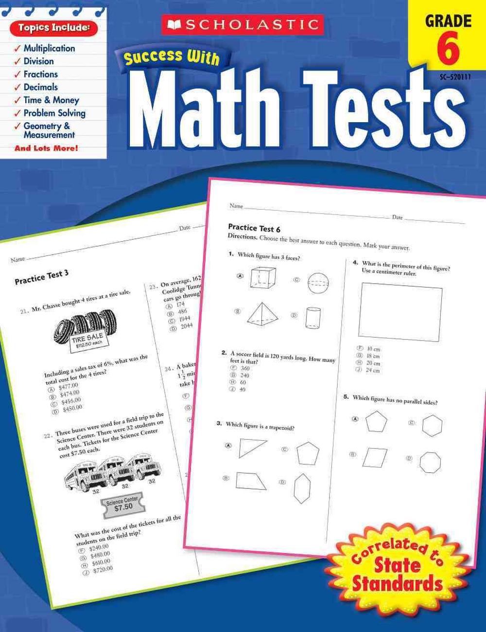 Math Tests, Grade 6 by Inc. Scholastic, Paperback, 9780545201117 | Buy ...