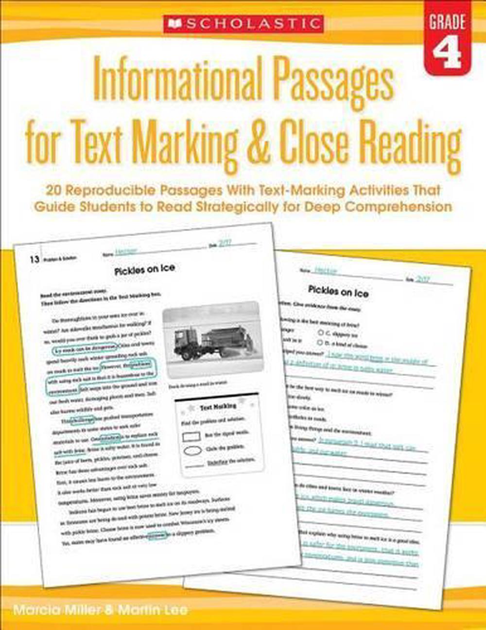 Informational Passages for Text Marking & Close Reading: Grade 4, 9780545793803
