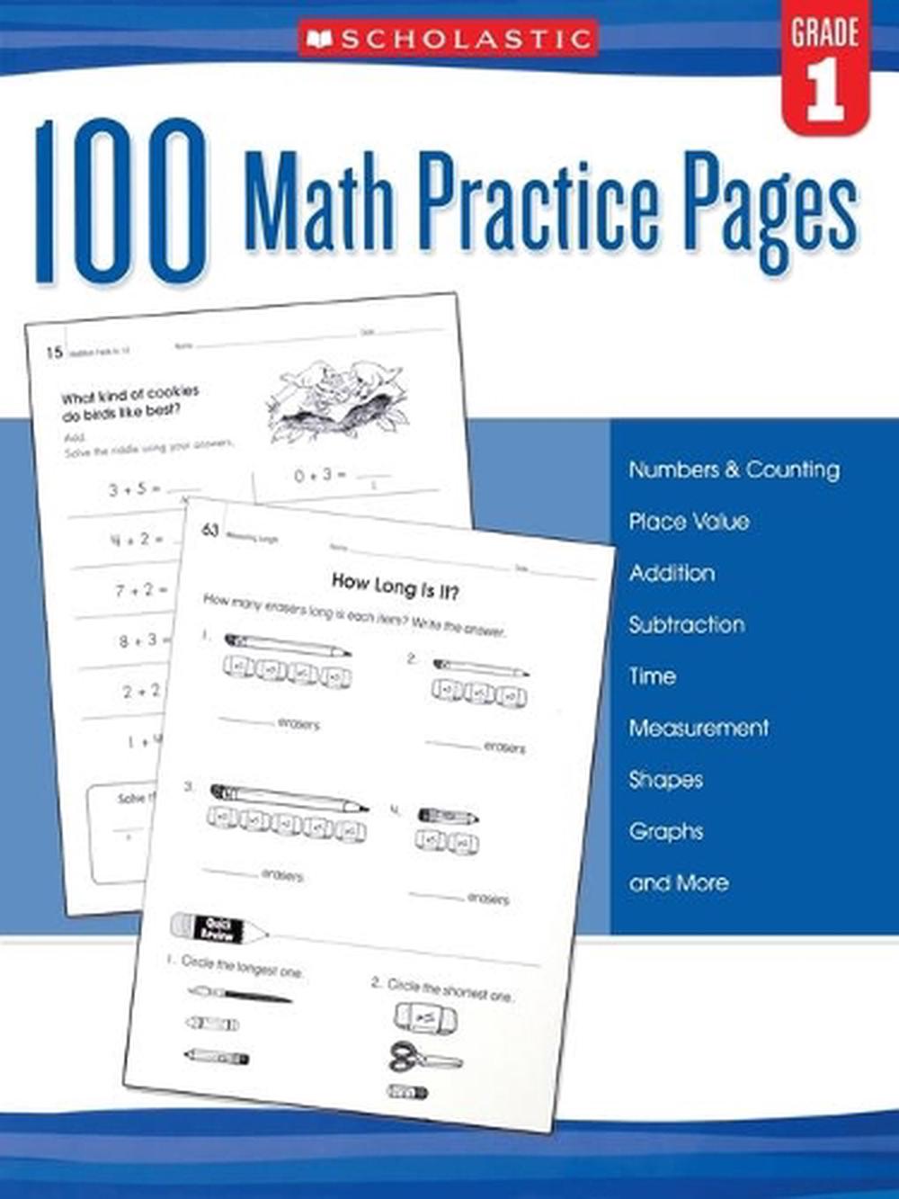 100 Math Practice Pages: Grade 1, 9780545799379