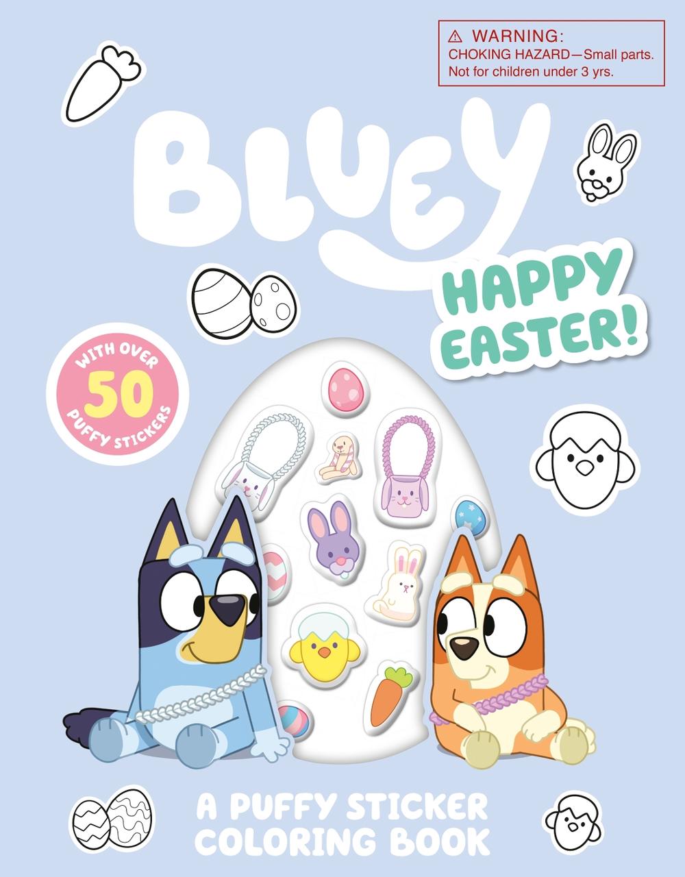 Bluey: Happy Easter! A Puffy Sticker Coloring Book, 9780593888940