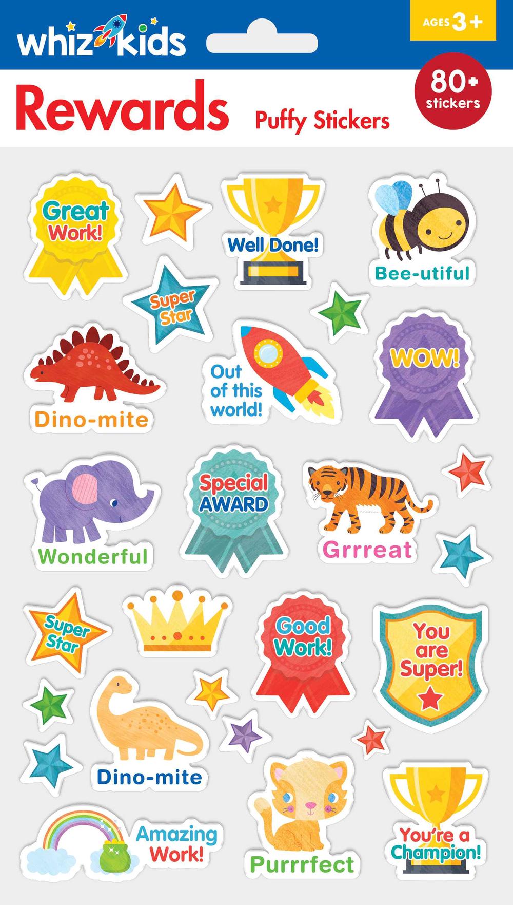 Whiz Kids Puffy Stickers - Rewards, 9780655210689