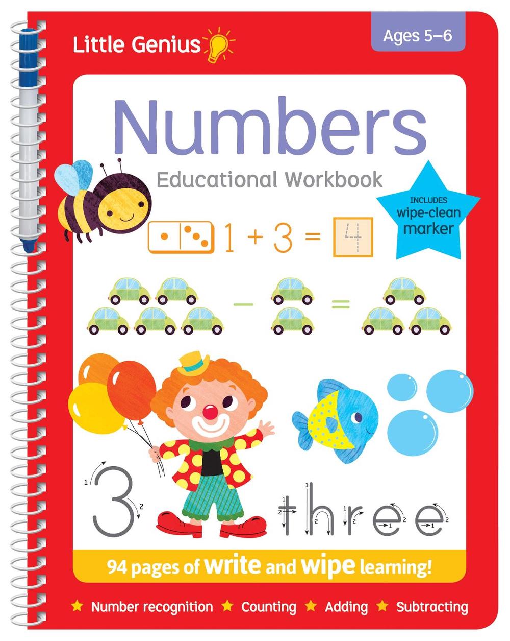 Little Genius Write and Wipe Bind Up - Numbers, 9780655211105