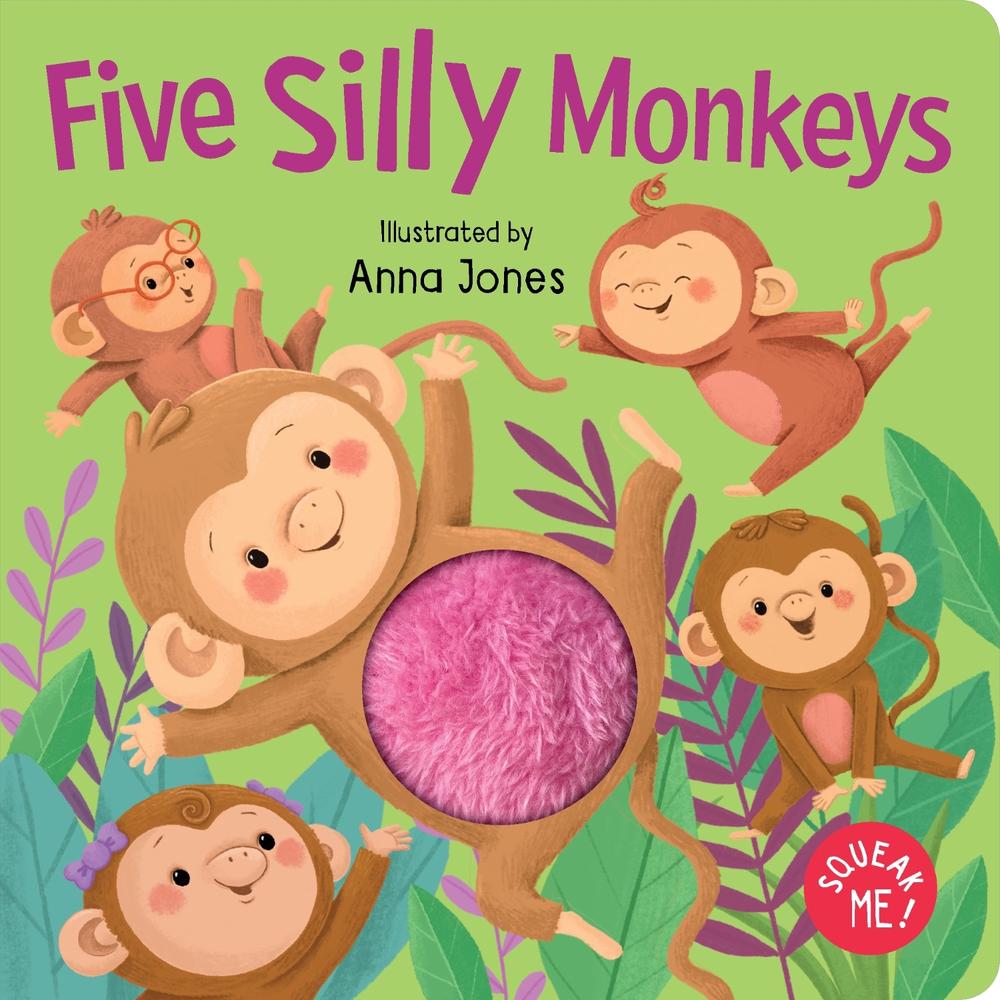 Squeaky Plush Board Book - Five Silly Monkeys by Lake Press - ISBN: 9780655234135