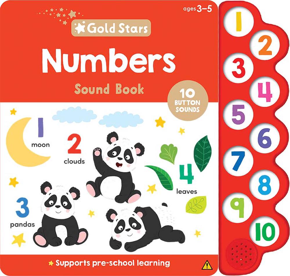 Gold Stars Vol. 3 - 10-Button Sound Book - Numbers, 9780655238409