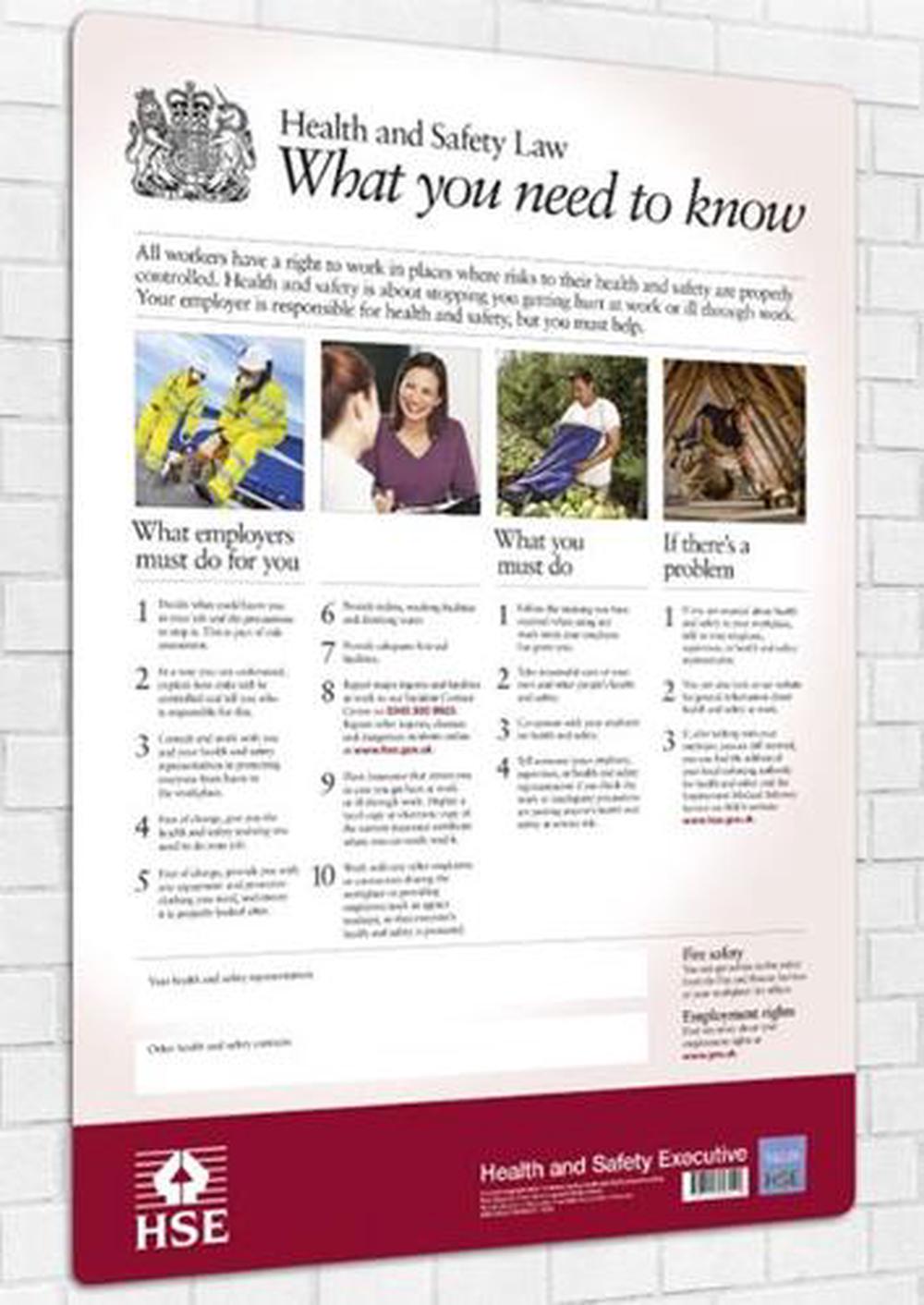 Health and safety law: what you need to know (A2 poster) (standard), 9780717663149