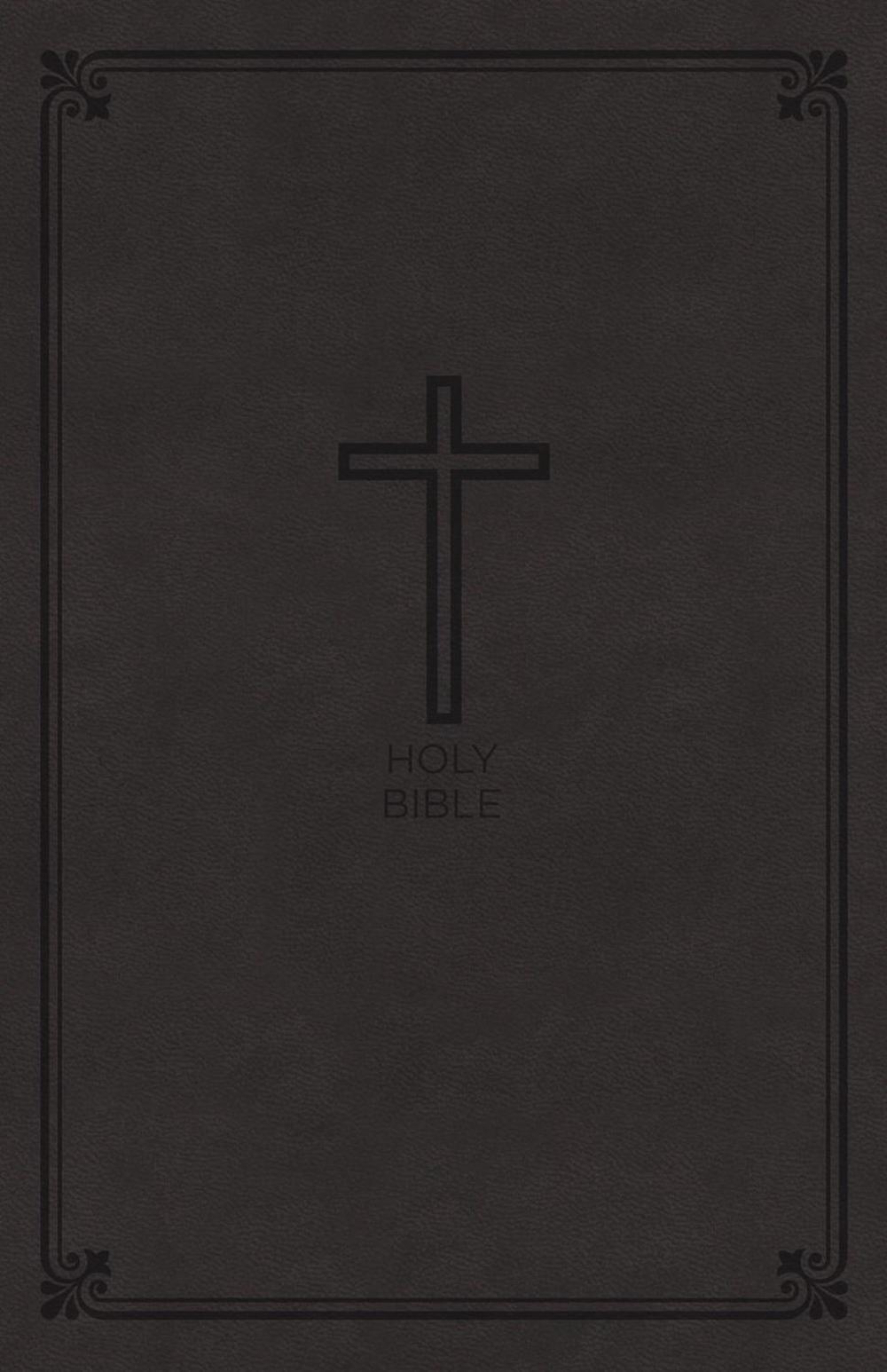 NKJV, Value Thinline Bible, Large Print, Charcoal Leathersoft, Red Letter, Comfort Print, 9780718075583