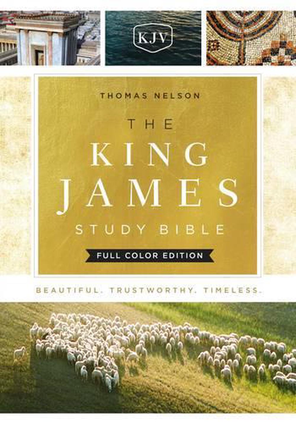 The King James Study Bible, Full-Color Edition, Cloth-bound Hardcover, Red Letter, 9780718079154