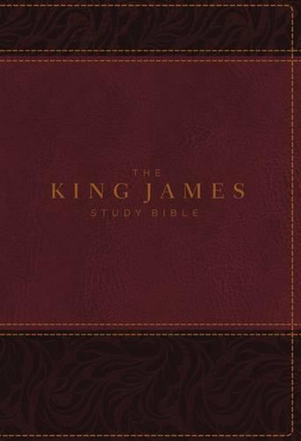 KJV, The King James Study Bible, Leathersoft, Burgundy, Thumb Indexed, Red Letter, Full-Color Edition, 9780718079871