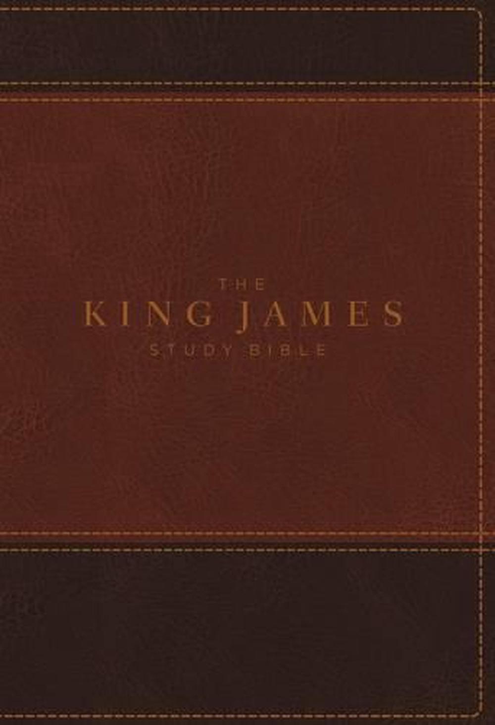 KJV, The King James Study Bible, Leathersoft, Brown, Thumb Indexed, Red Letter, Full-Color Edition, 9780718079918