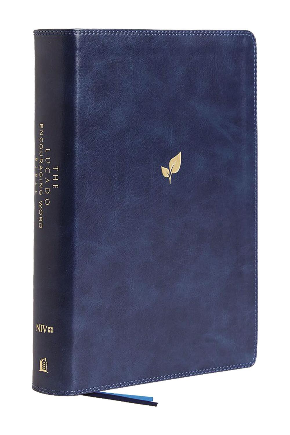 NIV, Lucado Encouraging Word Bible, Leathersoft, Blue, Comfort Print, 9780718099312