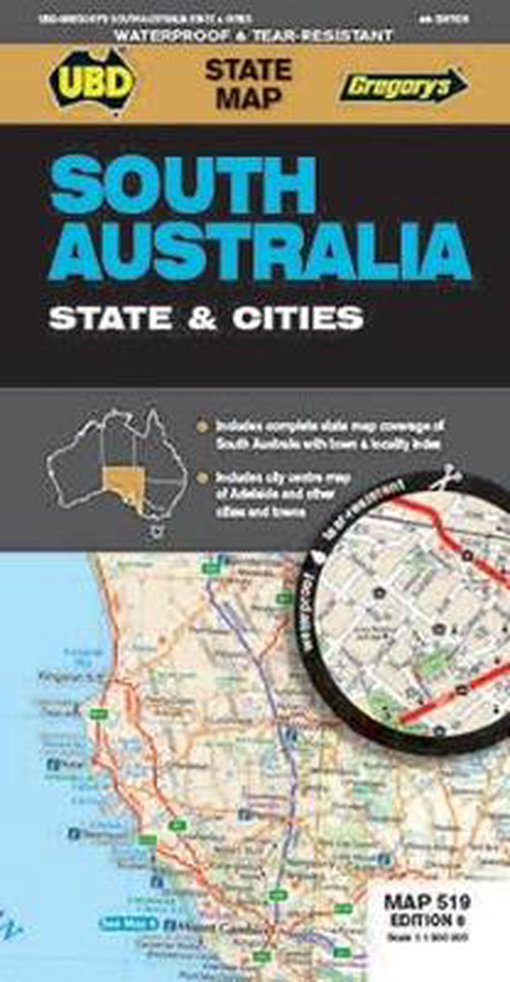 Ubd Gregorys South Australia State & Cities Map 519 8th Ed by Gregorys ...