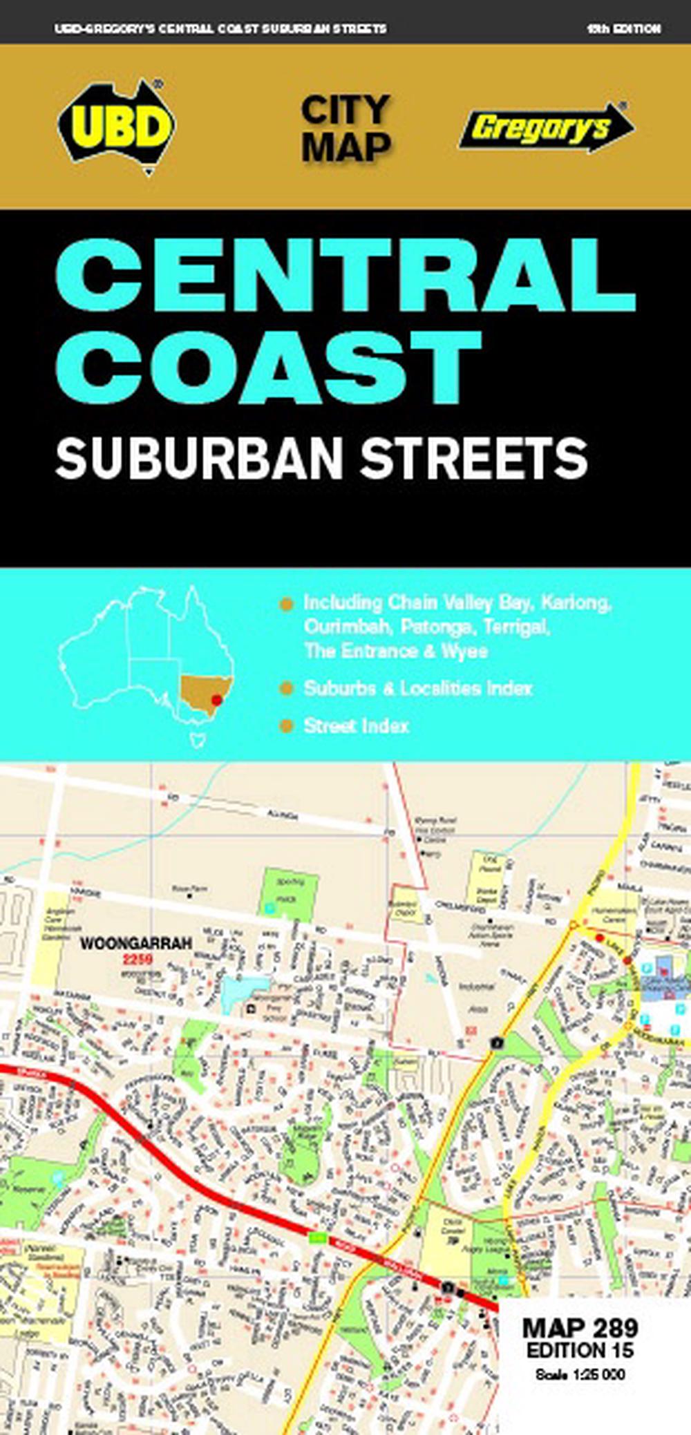 Central Coast NSW Suburban Streets Map 289 15th ed by UBD Gregory