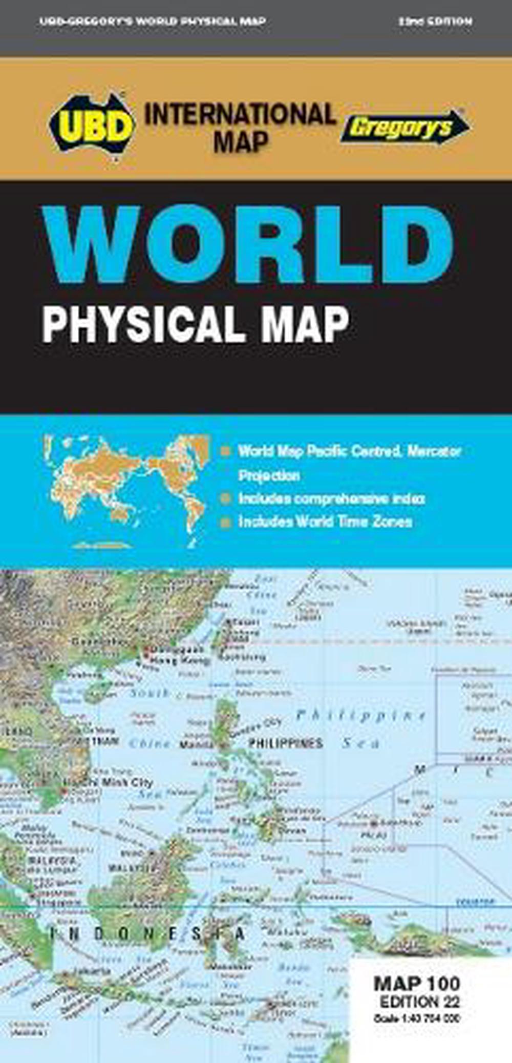 World Physical Map 100 22nd ed, 9780731932580