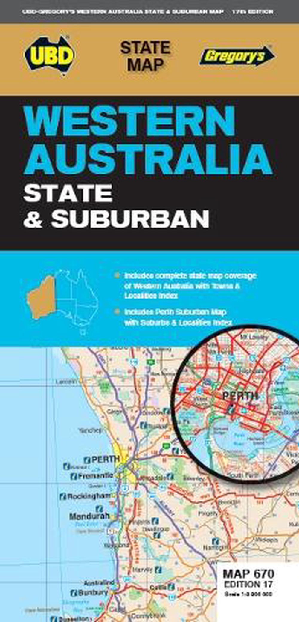 Western Australia State & Suburban Map 670 17th ed, 9780731933297