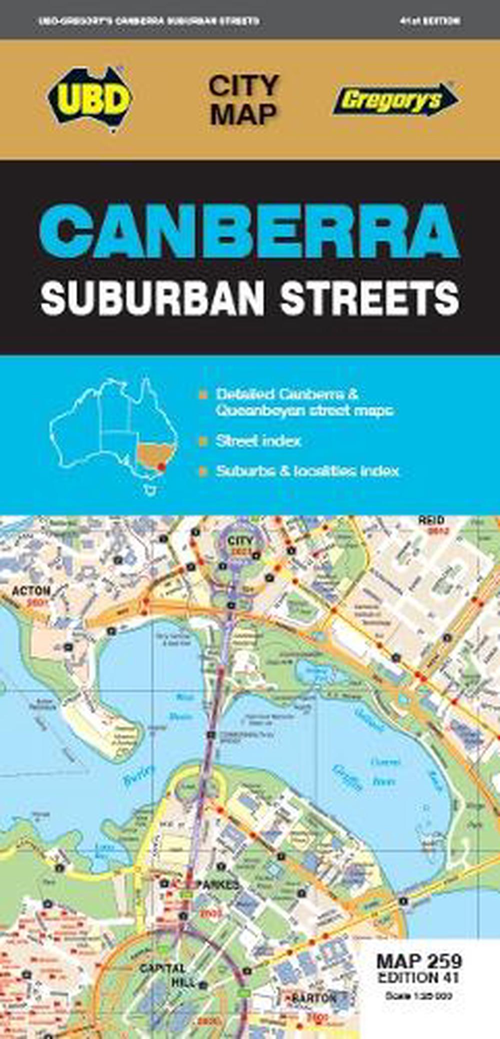 Canberra Suburban Streets Map 259 41st Ed by UBD Gregory's, Folded ...