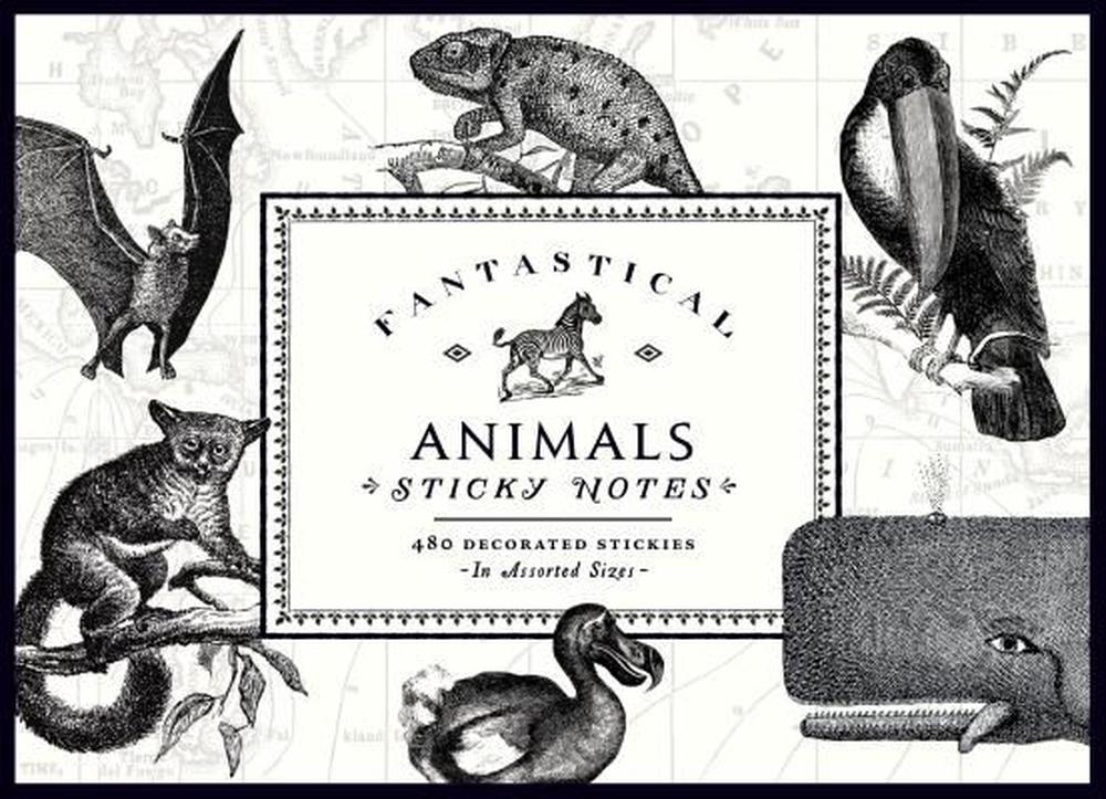 Mudpuppy Press Alice Scott Vintage Prints Fantastical Animals Sticky Notes, 9780735343825