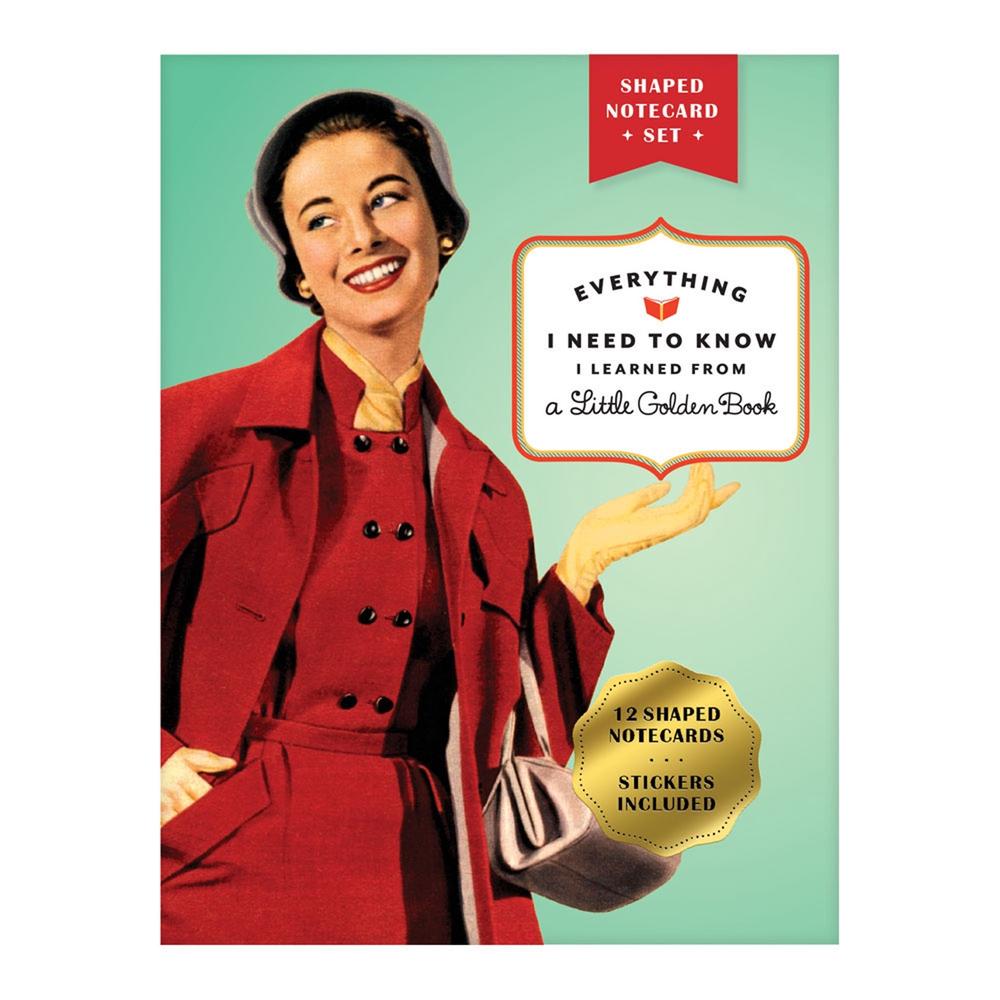 Mudpuppy Press Everything I Need to Know I Learned from a Golden Book Shaped Portfolio Notecards, 9780735354364