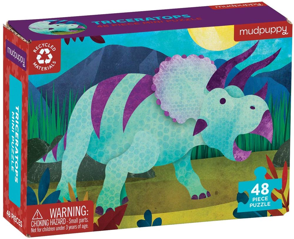 Mudpuppy Triceratops Mini Puzzle, 48 Piece by Mudpuppy - ISBN: 9780735360792