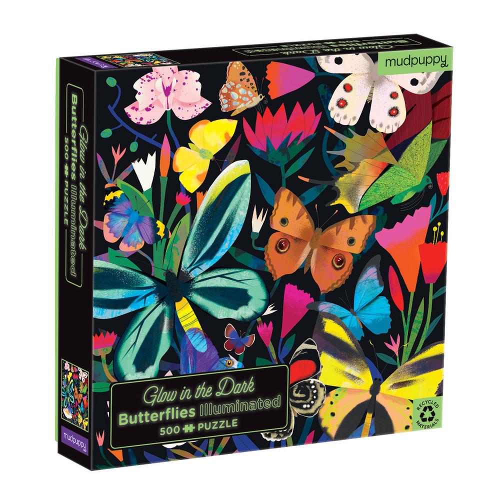 Butterflies Illuminated 500 Piece Glow in the Dark Family Puzzle, 9780735366640