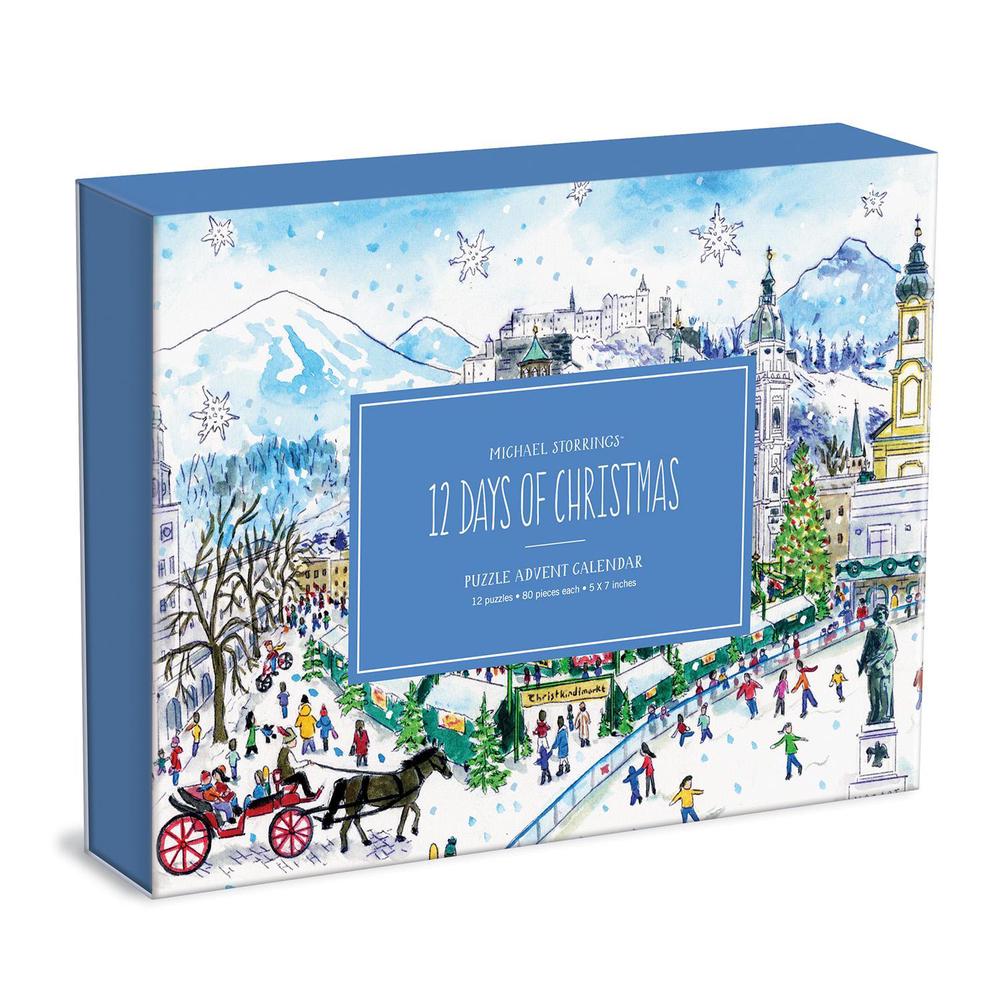 Galison, Michael Storrings Michael Storrings 12 Days of Christmas Advent Puzzle Calendar, 9780735370098