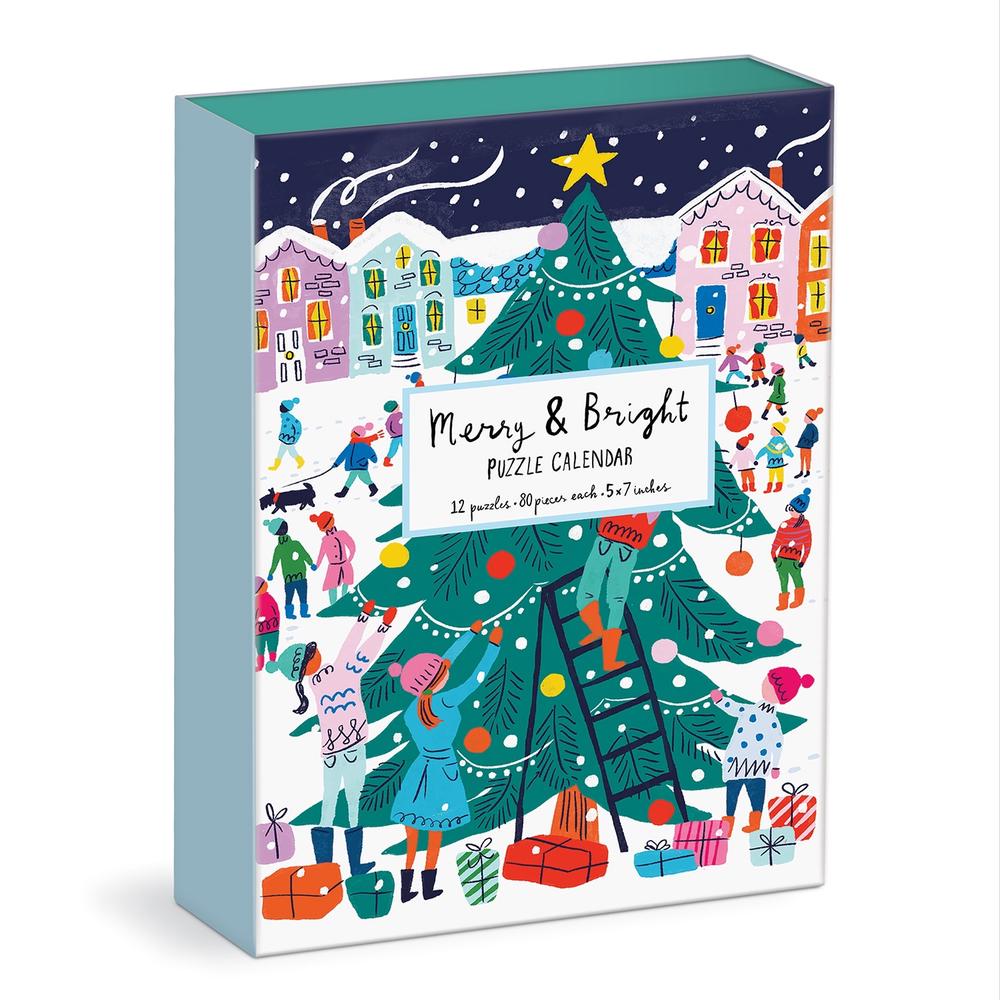 Louise Cunningham Merry and Bright 12 Days of Christmas Advent Puzzle Calendar, 9780735371125