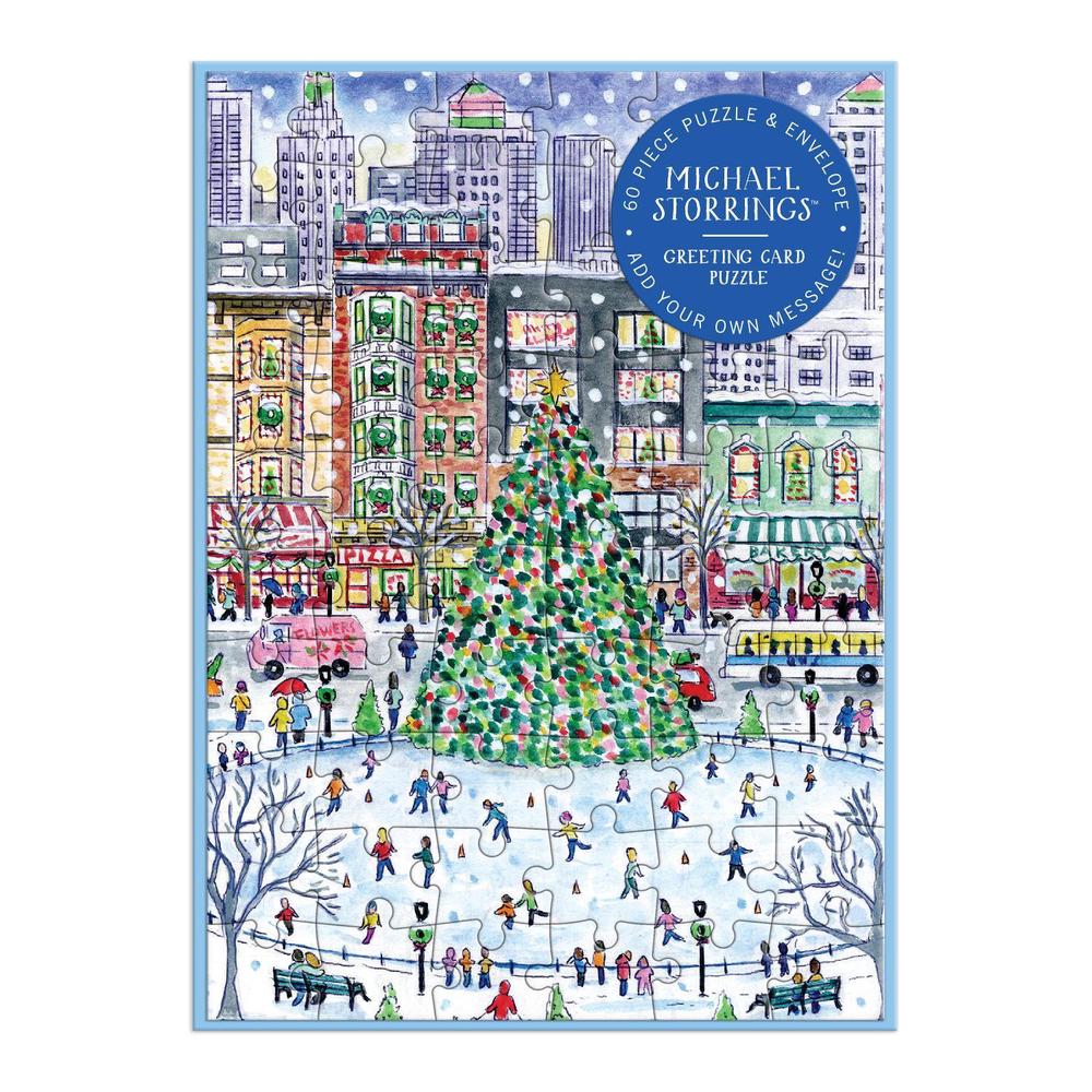 Galison, Michael Storrings Michael Storrings Christmas in the City Greeting Card Puzzle, 9780735379008