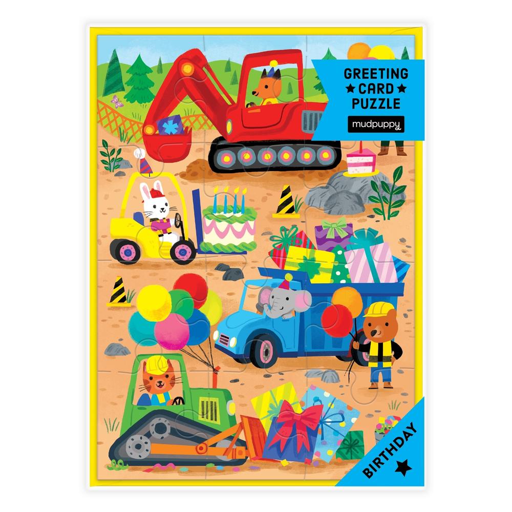 Construction Site Birthday Greeting Card Puzzle by Mudpuppy - ISBN: 9780735383951