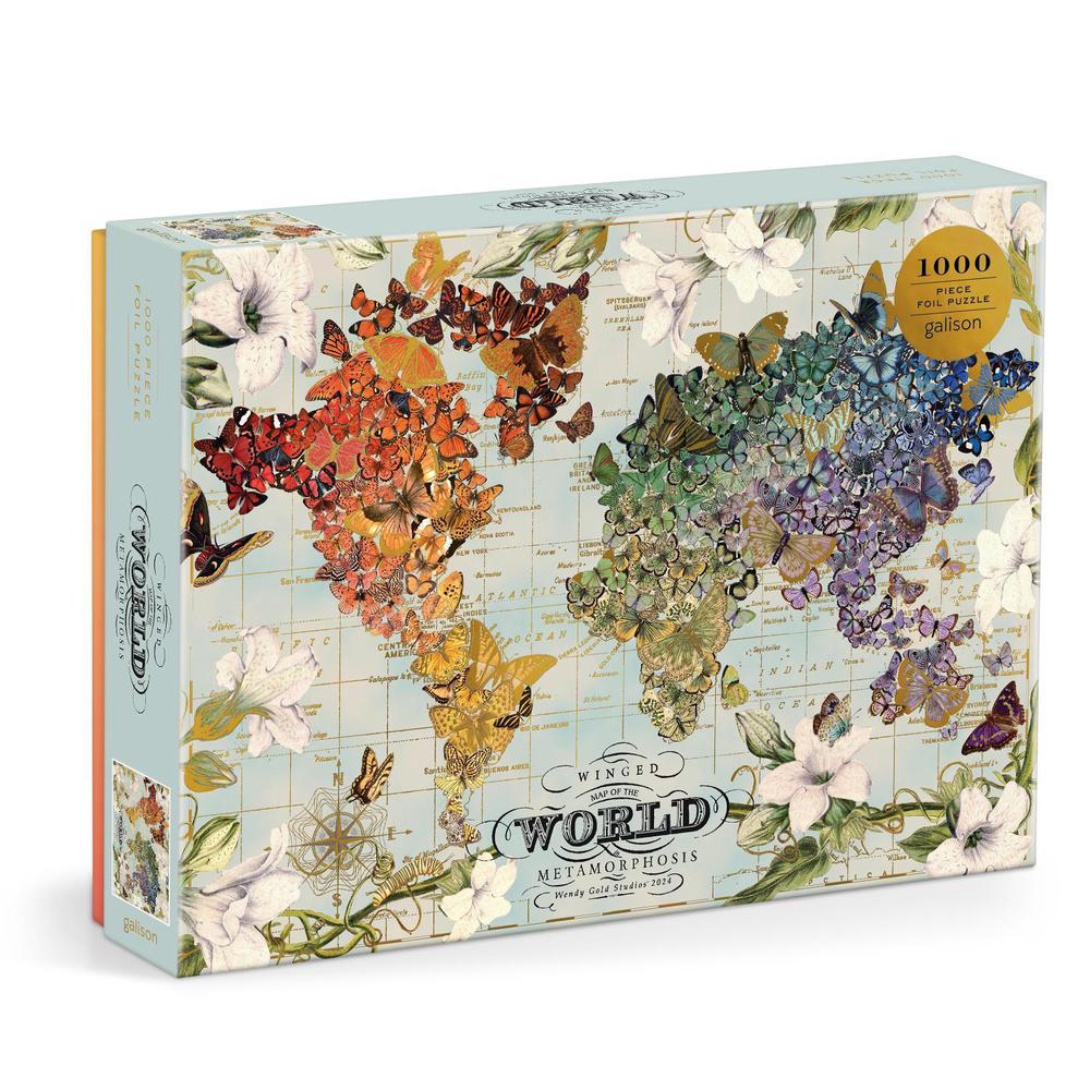 Wendy Gold Winged Metamorphosis 1000 Piece Foil Puzzle, 9780735384651