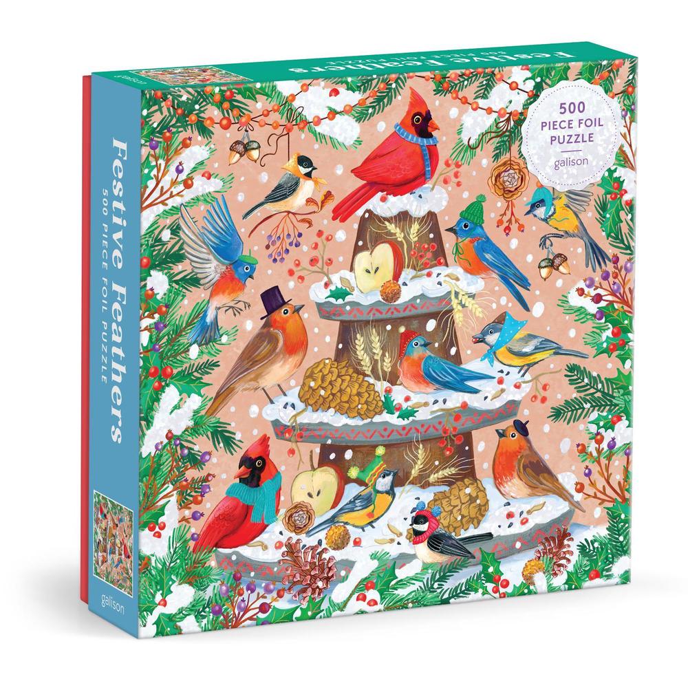 Festive Feathers 500 Piece Foil Puzzle, 9780735385573