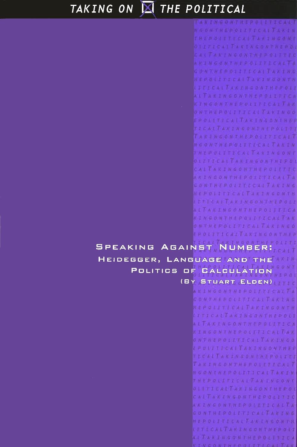 Speaking Against Number, 9780748619818