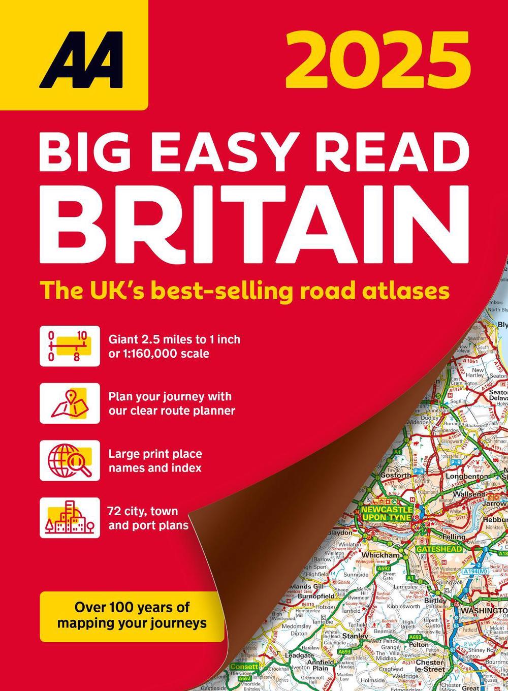 AA Big Easy Read Atlas Britain 2025, 9780749583934
