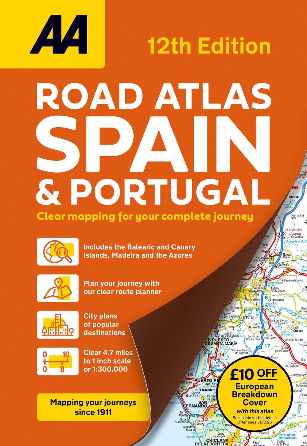 AA Road Atlas Spain & Portugal, 9780749584399